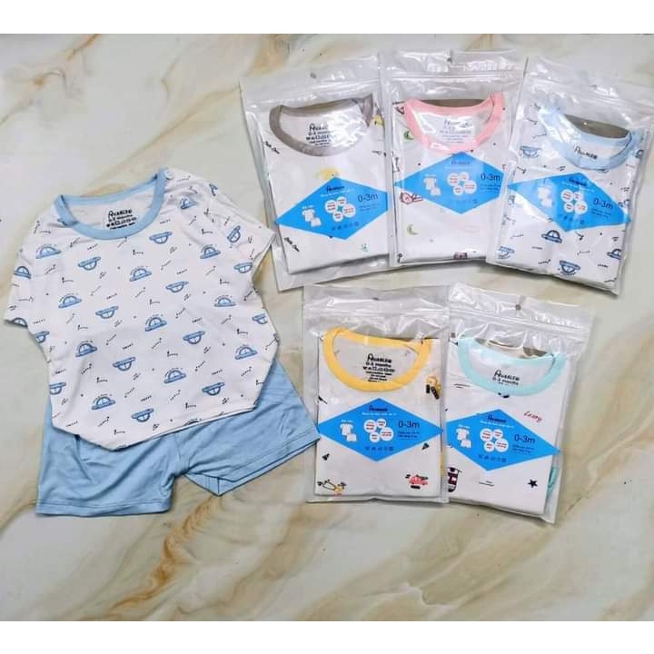 Bộ đồ cộc tay cho bé AVALER chất thun lạnh túi zip cực mềm mát phù hợp với trẻ em 7-18kg