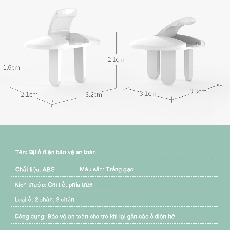 Bịt ổ điện an toàn cho bé, nút che ổ điện có quai kéo chống giật