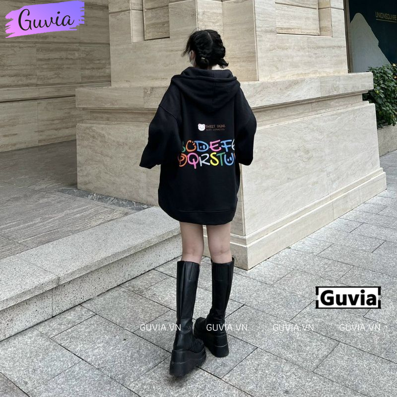 Áo Khoác Nỉ Hoodie SWEEDER Nam Nữ Ulzzang Unisex Tay Rộng Dây Kéo Form Rộng GUVIA