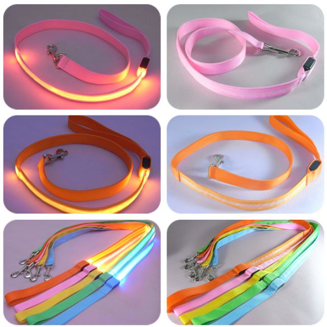 Combo 5 dây dắt LED cho cún mèo đủ màu