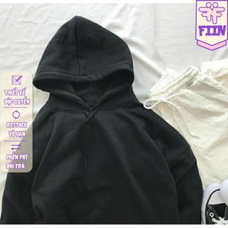Áo Hoodie trơn Đen 2 Size - Made by Fiin