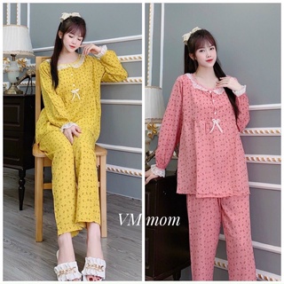 Bộ bầu chấm bi 🌸 bộ mặc bầu kết hợp sau sinh
