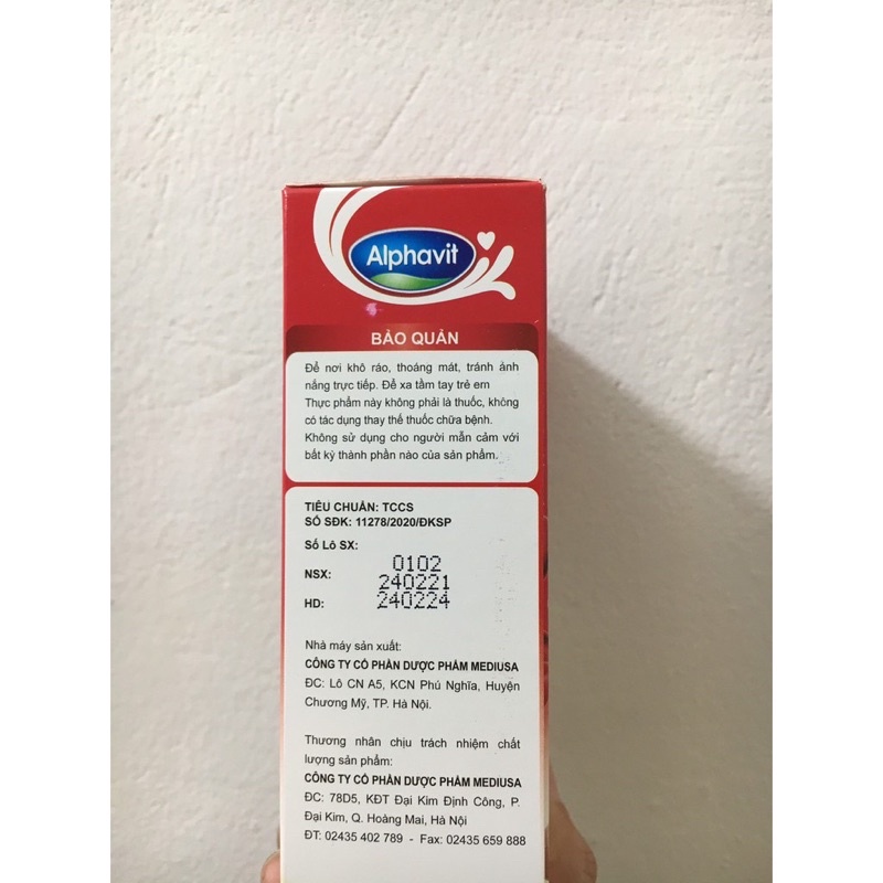 Ống uống Alphavit Sắt