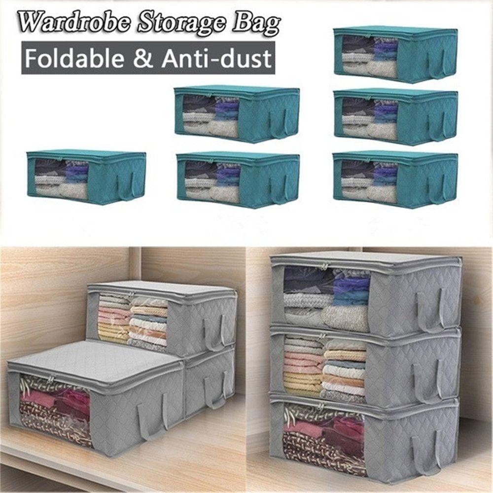 KUNHEV 1 / 2 / 3 Túi Vải Không Dệt Đựng Đồ Chống Bụi Có Thể Gấp Gọn Tiện Dụng