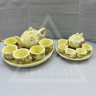 Bộ ấm chén thờ cúng men vàng hàng bát tràng