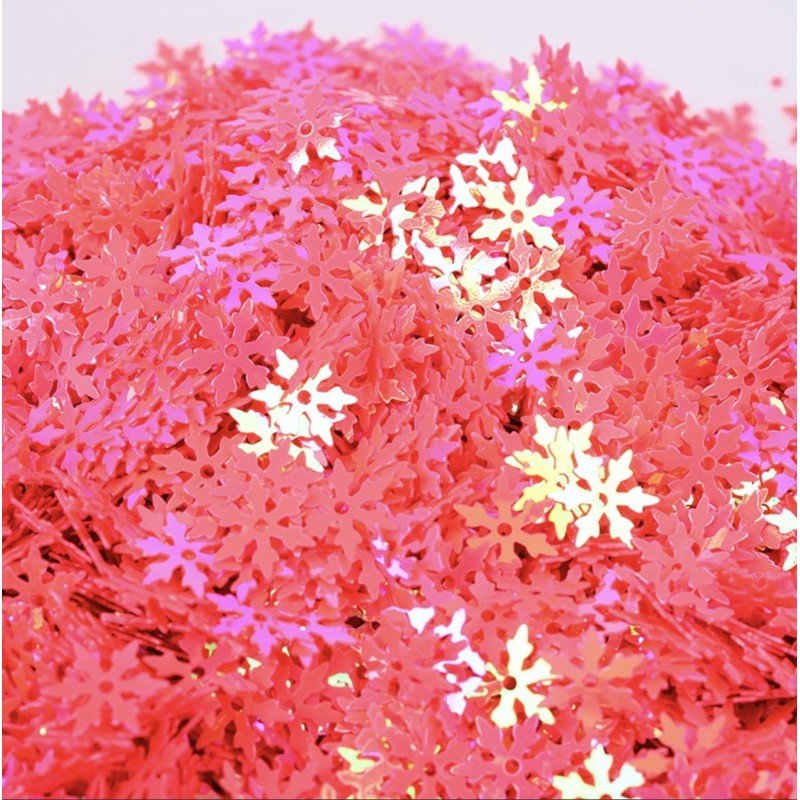 Hộp 30g Kim Tuyến Sequins hình hoa tuyết cánh nhọn trang trí