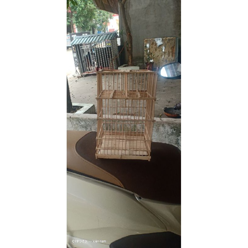 Lồng Bẫy Khuyên tre giá rẻ 2 cửa 25x25x35- lồng bẫy chim sẻ giá rẻ