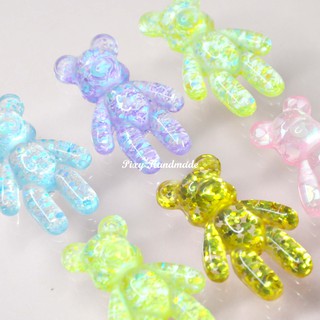 Charm Gấu Kim Tuyến Màu Ngẫu Nhiên Nguyên Liệu Làm Trang Trí Slime