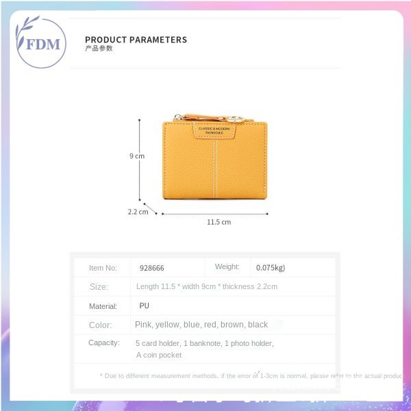 Ví ngắn đa năng thiết kế đơn giản hợp thời trang