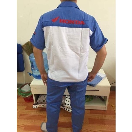 Đồng Phục Sửa Xe Máy Honda KTT Hàng May Theo Hãng