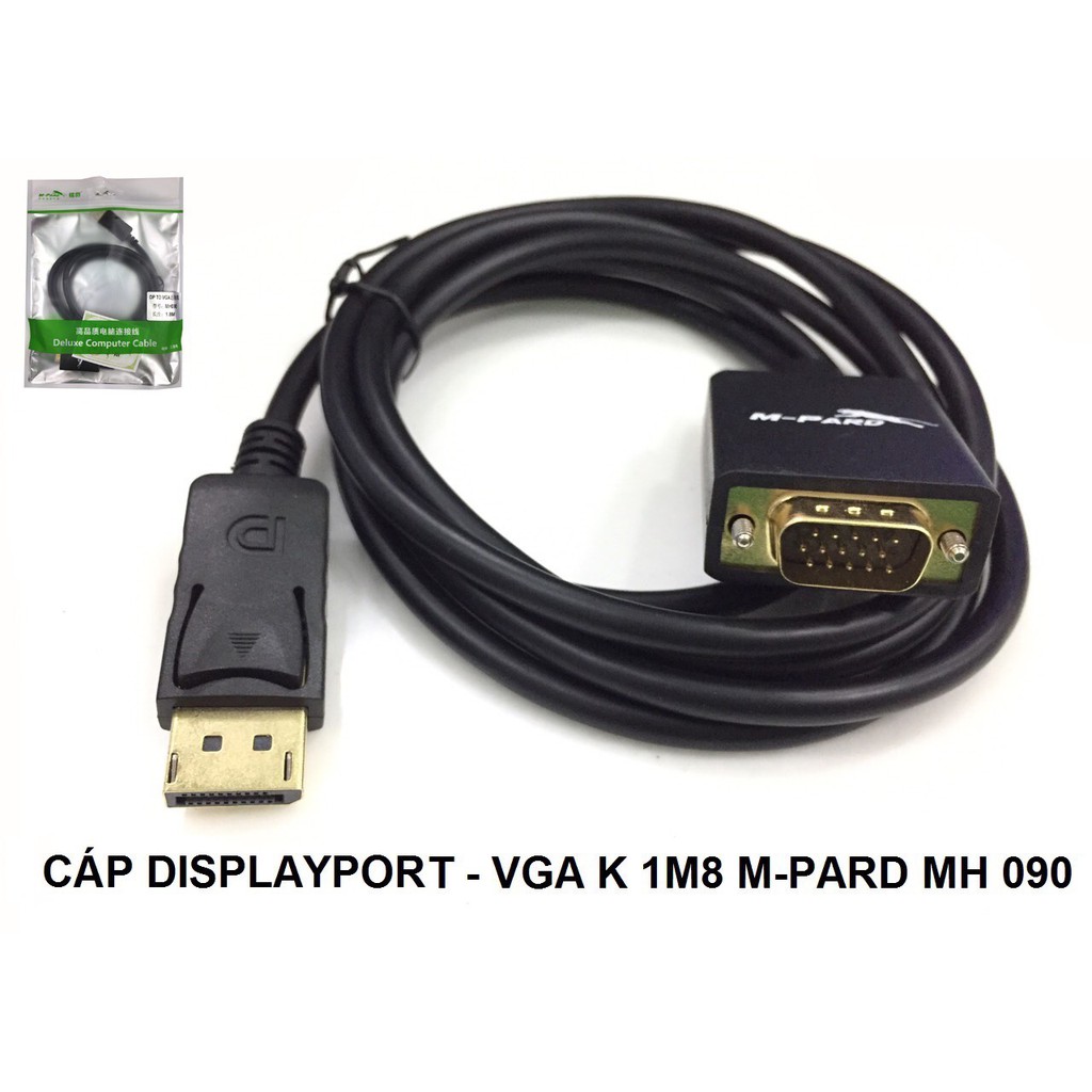 Cáp Displayport -&gt; Vga (K) 1.8m M-pard MH 090, cáp chuyển Displayport sang vga