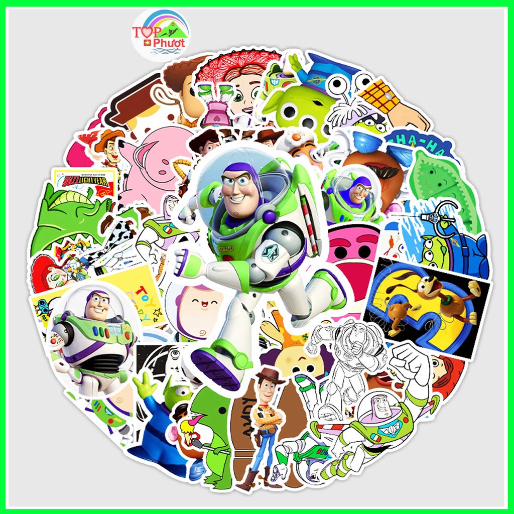 Sticker cute chống nước trang trí dán mũ bảo hiểm, vali, sổ, điện thoại - 1 Bộ 53 hình Sticker M95