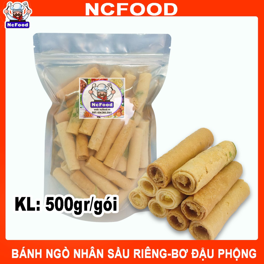 Bánh Ống Ngò Nhân Sầu Riêng- Bơ Đậu Phộng (300g-500g) NCFOOD