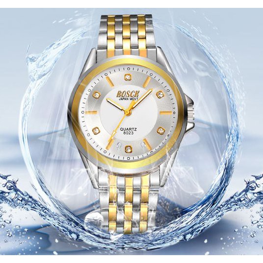 Đồng hồ Nam dây thép không gỉ BOSS JAPAN chống nước F69 (Bạc)