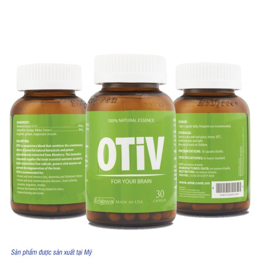 [chính hãng] OTIV-Tăng Cường Trí Nhớ,Cải Thiện Mất Ngủ,Đau Nửa Đầu,có tem tích điểm - Hộp 30 viên