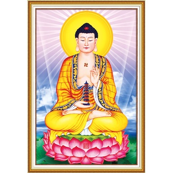 Tranh Đính Đá PHẬT DƯỢC SƯ (ĐÁ ABC CAO CẤP). Kích Thước: 50cm x 35cm