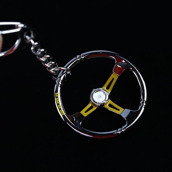 Móc Khóa Kim Loại Hình Vô Lăng Xe Hơi