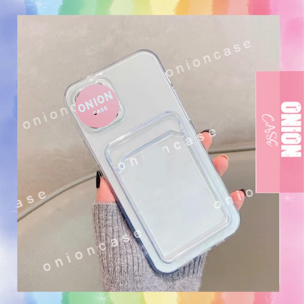ỐP SILICON TRONG SUỐT KÈM NGĂN VÍ ĐỰNG THẺ CHO IPHONE 6 ĐẾN 13 PRO MAX