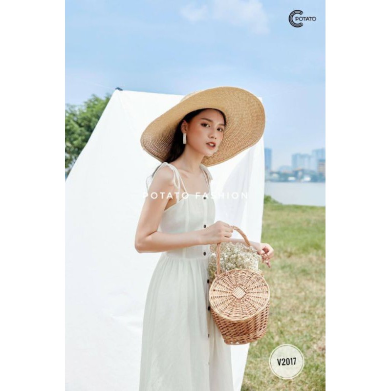 Đầm trắng 2 dây cao cấp SML | BigBuy360 - bigbuy360.vn