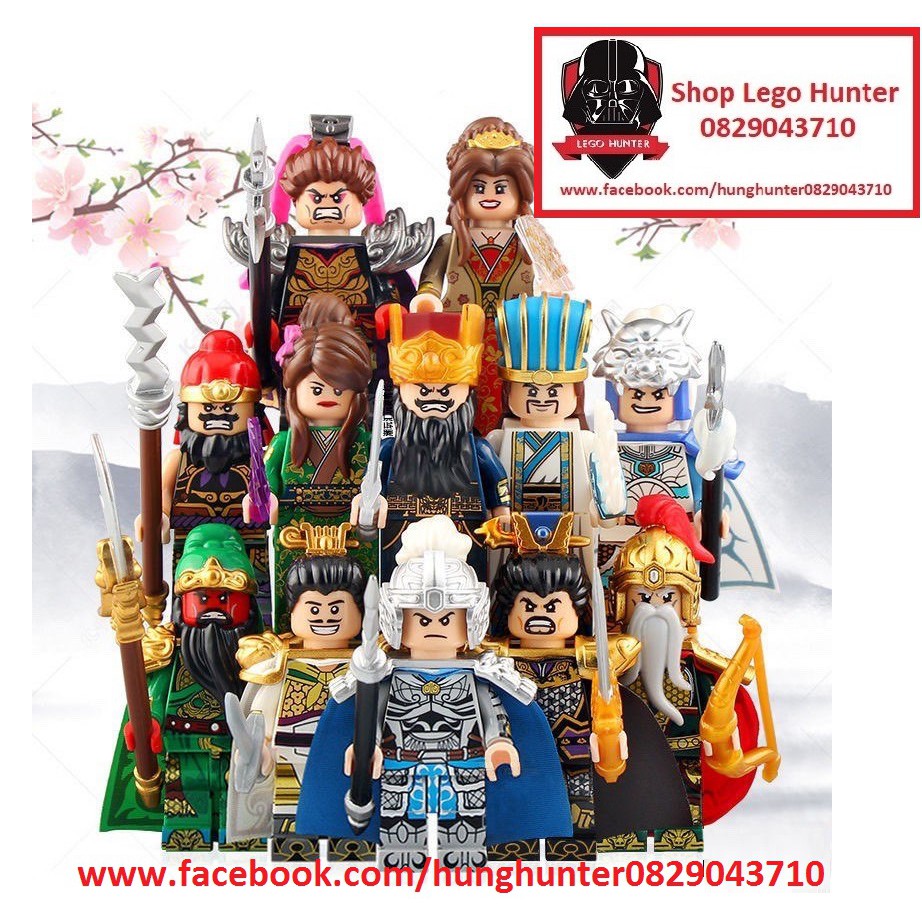 Decool 2030 Minifigures Three Kingdom đồ chơi xếp hình dạng Lego nhân vật Tướng quân anh hùng mỹ nhân thời Tam Quốc