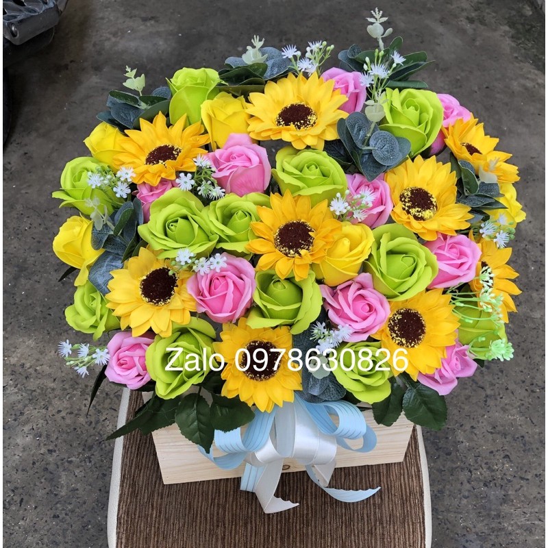 Lẵng hoa sáp thơm khai trương, sinh nhật. Ib chọn mẫu.