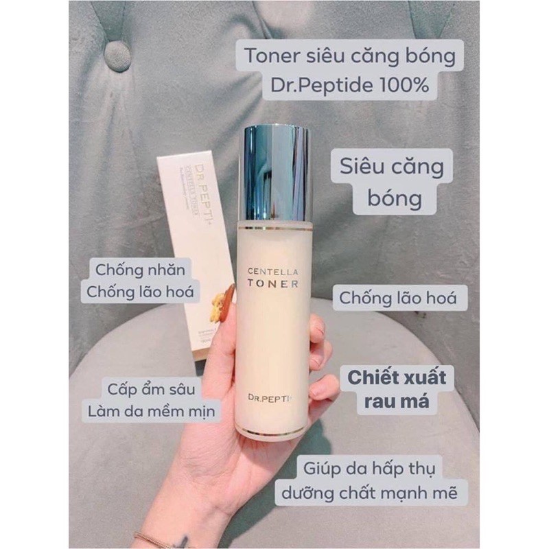 Nước Hoa Hồng Rau Má Làm Dịu, Dưỡng Sáng Da Giúp Da Căng Bóng Dr.Pepti+ Centella Toner 180ml | BigBuy360 - bigbuy360.vn