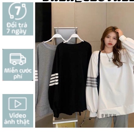 Áo Thun Sweater dài tay 3 sọc