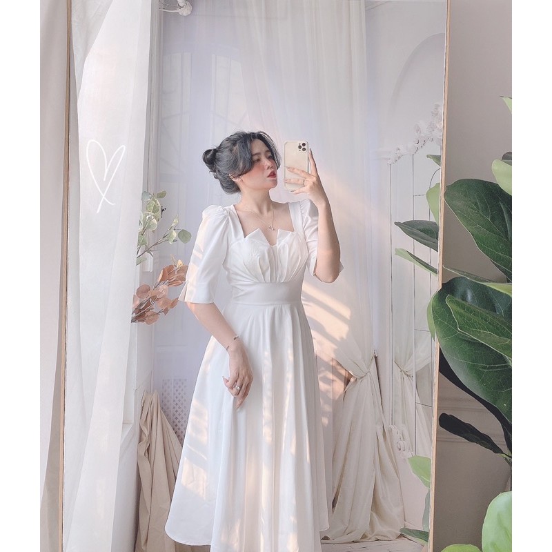 [new] Đầm dự tiệc trắng chụp kỷ yếu mặc dự tiệc dạo phố cực xinh [CÓ MÚT NGỰC] vải thiết kế 2 lớp mã XENGUC