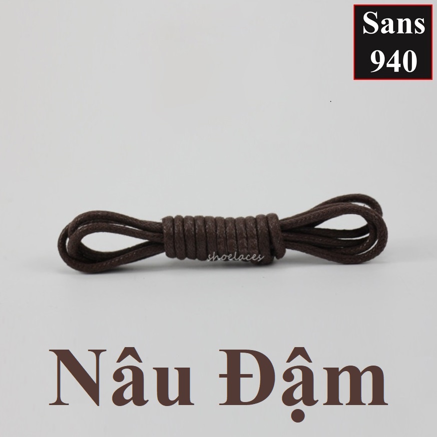 Dây giày tròn sáp 3mm buộc giầy da Sans940 boot bốt sneaker thể thao ngắn 60cm 70cm 80cm 90cm dài 1m 1m2 1m4 1m6 1m8