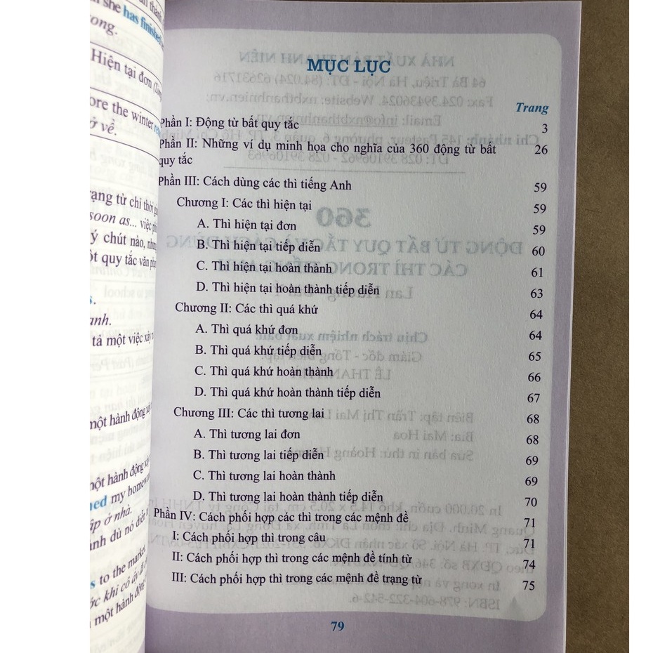 Sách - 360 động từ bất quy tắc và cách dùng các thì trong tiếng anh - mới 2021(NXB Thanh Niên)