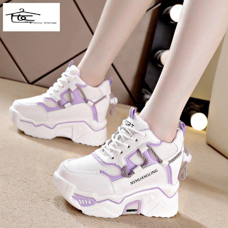 Giày Thể Thao Nữ Đế Dày Tăng Chiều Cao Phong Cách Mới Năm 2021