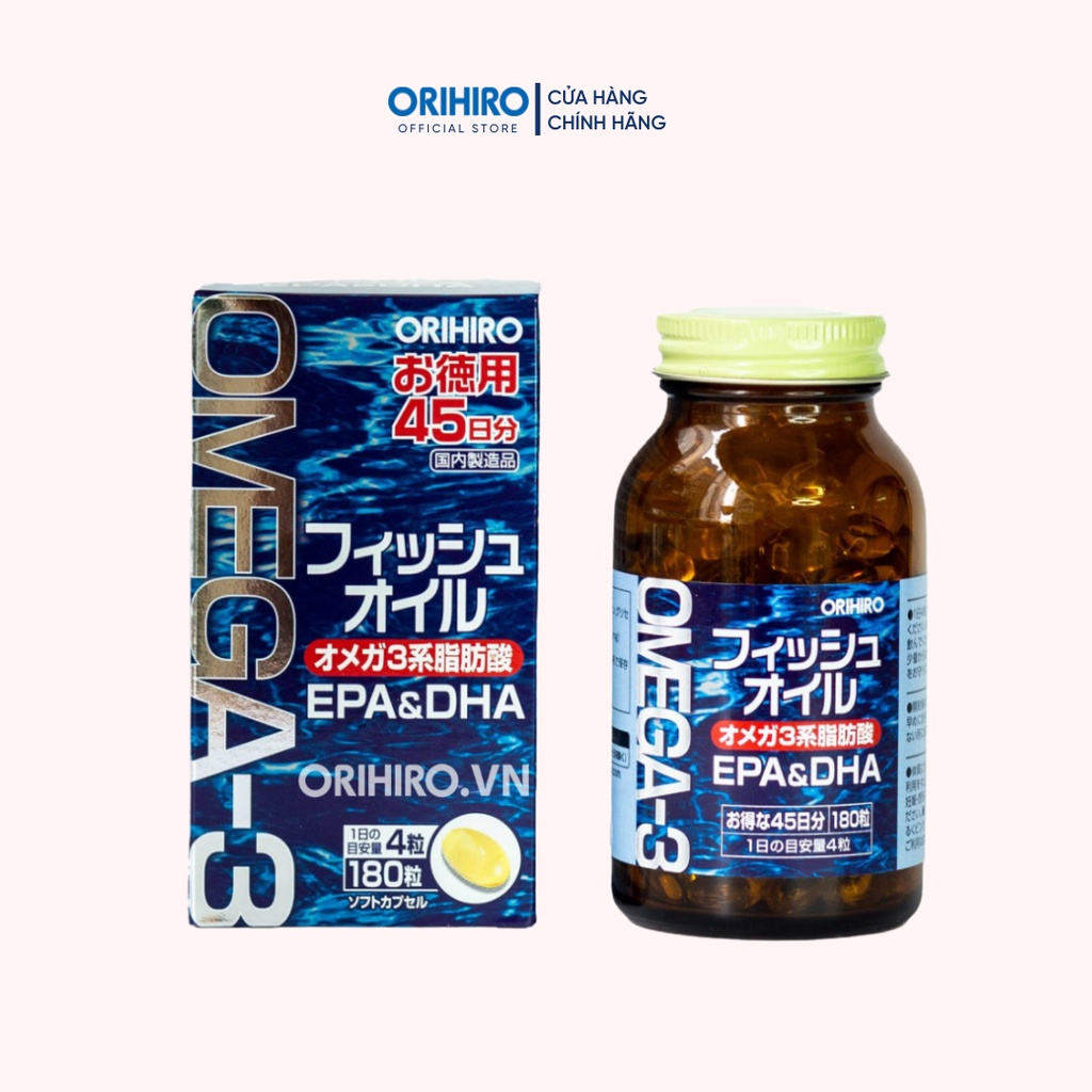 Viên uống dầu cá Omega-3 hỗ trợ tim mạch Orihiro 180 viên