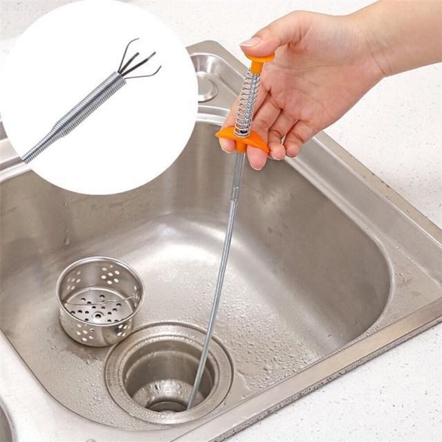 Cây Gắp Rác Thông Cống Siêu Tiện Lợi, Que Móc Rác Thần Thánh Thông Tắc Bồn Cầu