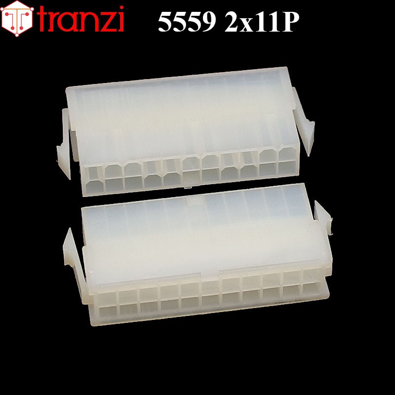 Vỏ header 4.2mm 5559 2x11P 24mm trắng - túi 5 cái