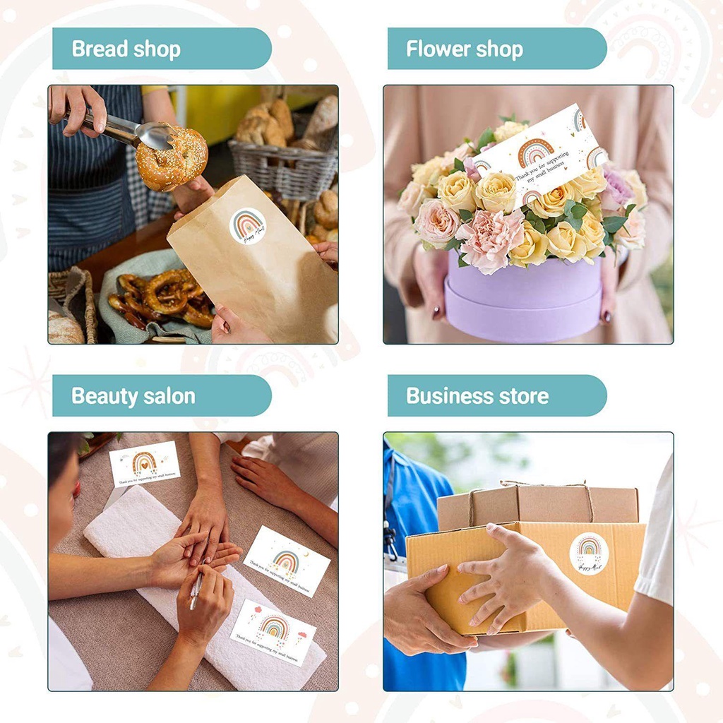 Lakamier Nhãn Dán Thank You Bằng Giấy Dùng Trang Trí Túi Kẹo Hỗ Trợ Thiệp Cảm Ơn Lễ Tạ Ơn