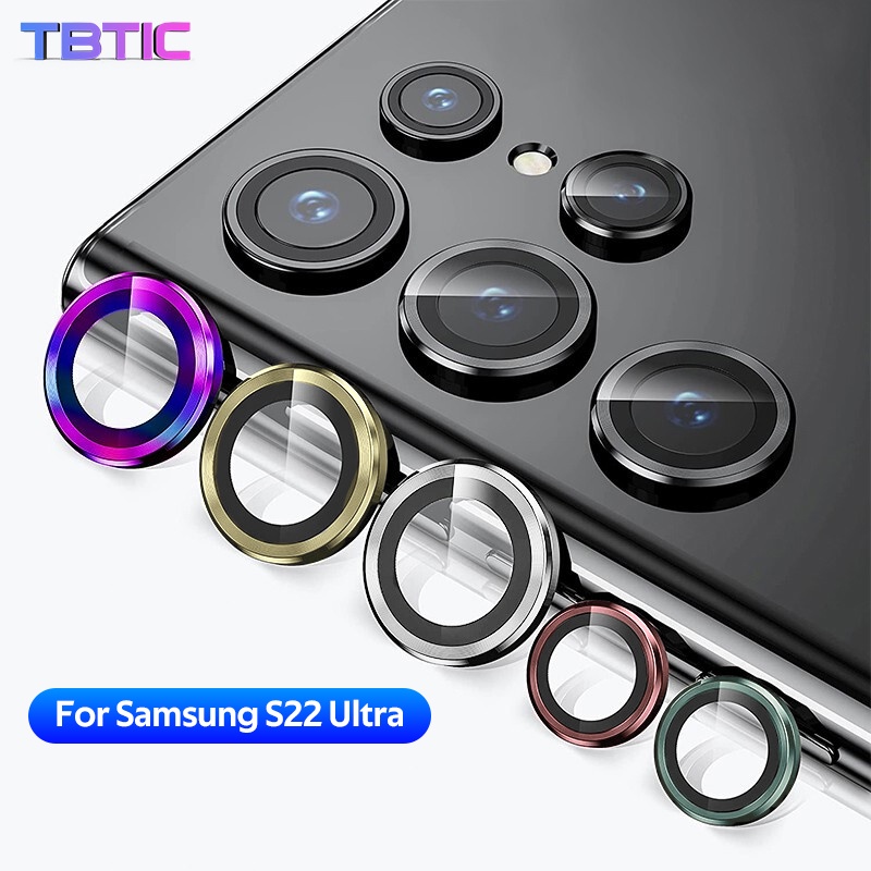 Nắp ống kính camera TBTIC kính cường lực 9H bảo vệ chắc chắn cho Samsung Galaxy S22 Ultra