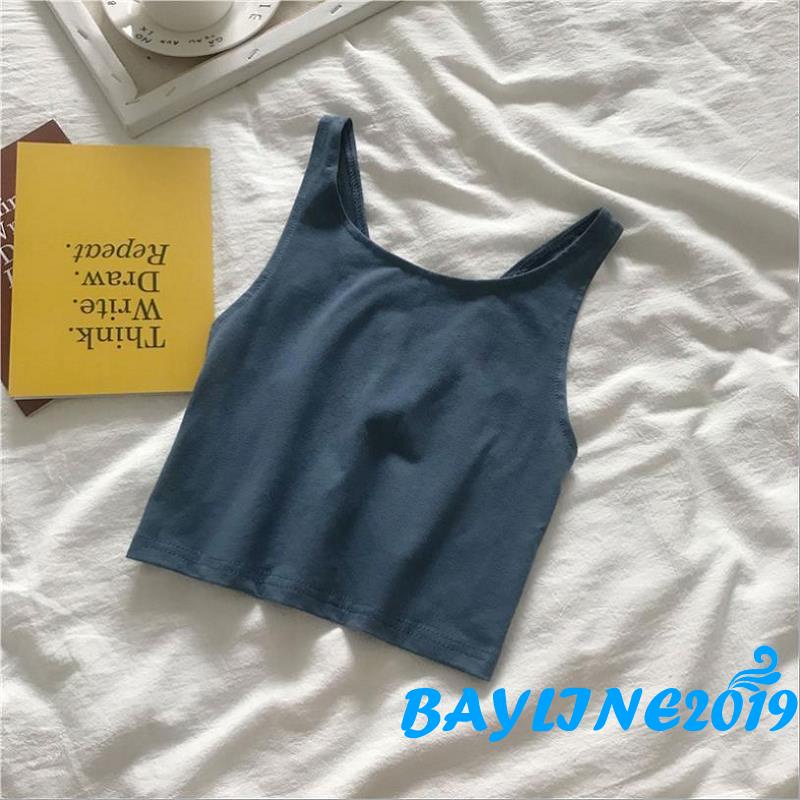 Áo Croptop Không Tay Cổ Chữ U Thời Trang Cho Nữ Đen