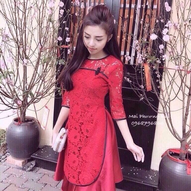 Áo dài cách tân ren