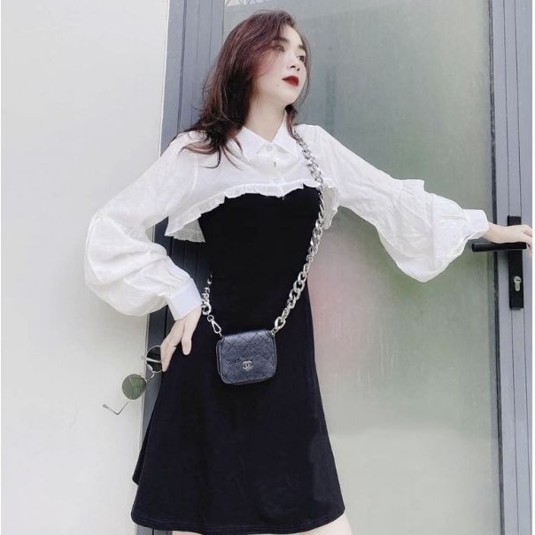 Sét áo croptop và đầm xoè xinh xắn_UN
