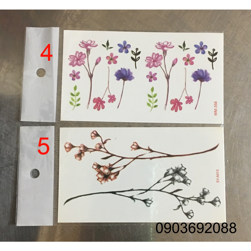 [HCM] Hình xăm dán - tattoo sticker bông hoa 10.5 x 6cm