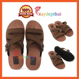 Dép Thái Lan quai ngang Kito um 7014 ( Nâu)