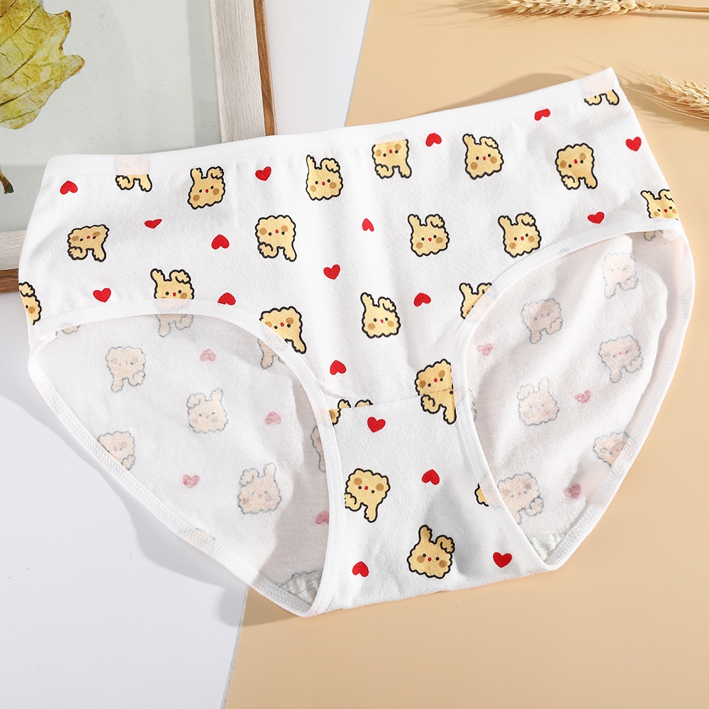 Quần Lót Aijolen Vải Cotton Thoáng Khí In Họa Tiết Thỏ Hoạt Hình Dễ Thương Cho Nữ