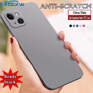 Ốp Điện Thoại Silicon Mềm Cát Nhám Chống Dấu Vân Tay Cho iPhone 14 13 12 Pro Max 14 Plus 13 mini