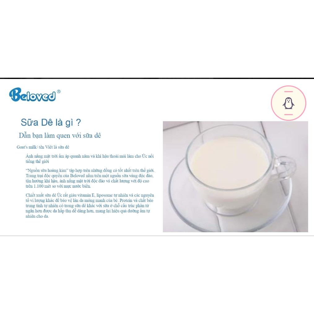 (Miếng Thử) Bỉm Quần/Dán Beloved Úc Sữa Dê size Dán 1 60m/Dán 2 54m