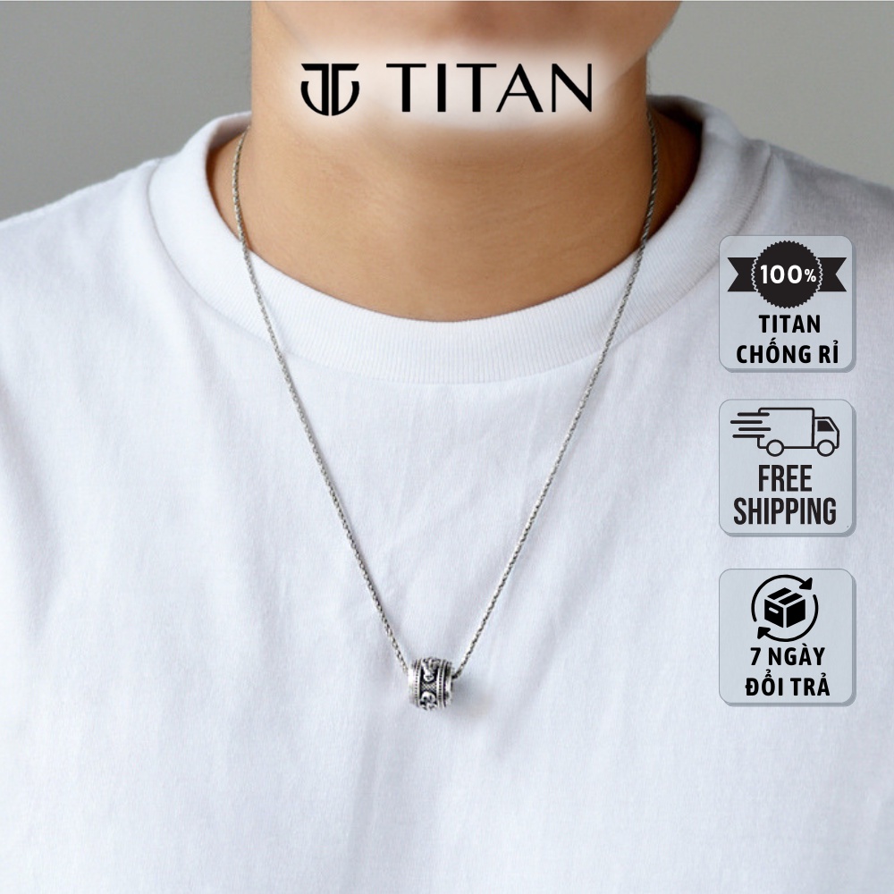 Dây chuyền nam nữ họa tiết mặt bông hoa sen phật pháp, vòng cổ thời trang dây thép vải không gỉ màu bạc 925 Titan Shop