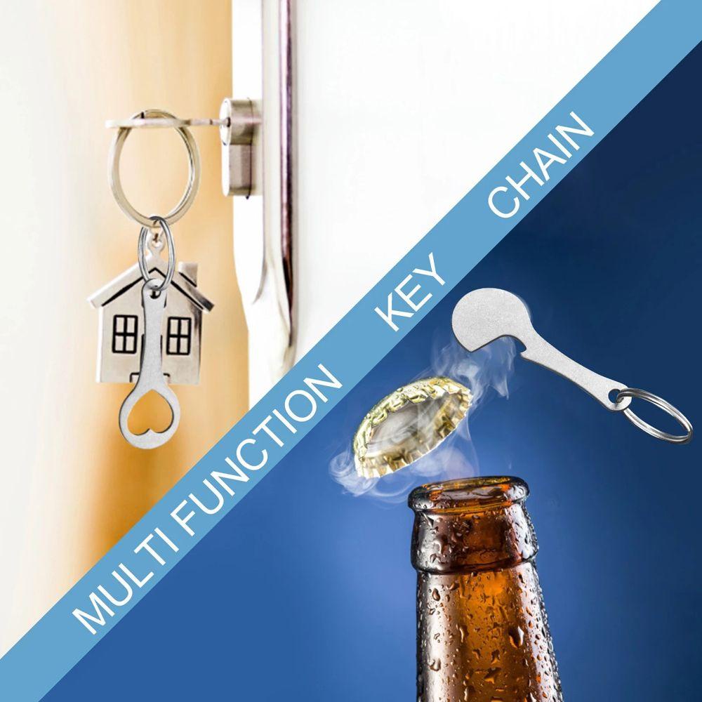 LANFY Móc Treo Chìa Khóa Xe Đẩy Mua Sắm Bằng Thép Không Gỉ Màu Đen