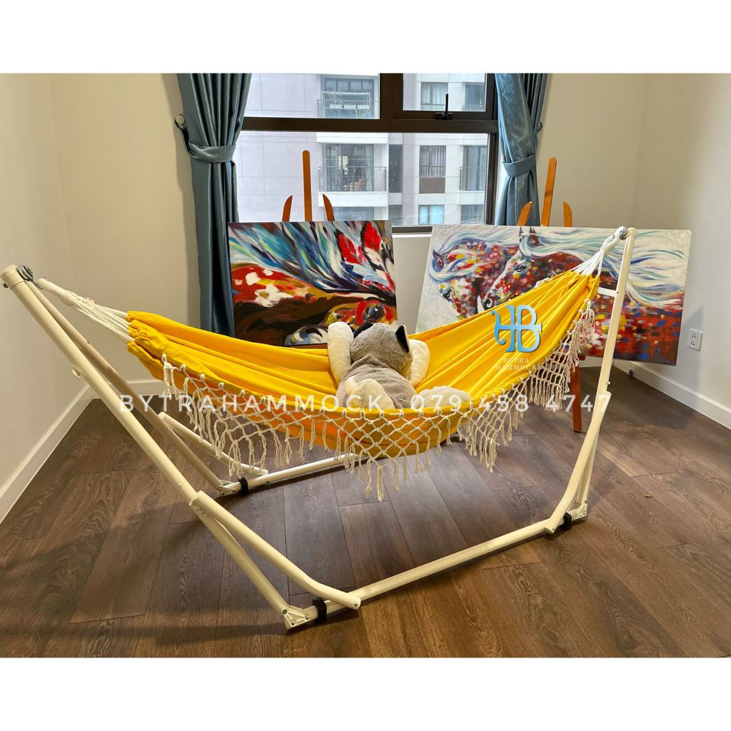 Võng nằm vải canvas tua rua ( không bao gồm khung võng, ship hỏa tốc tphcm )