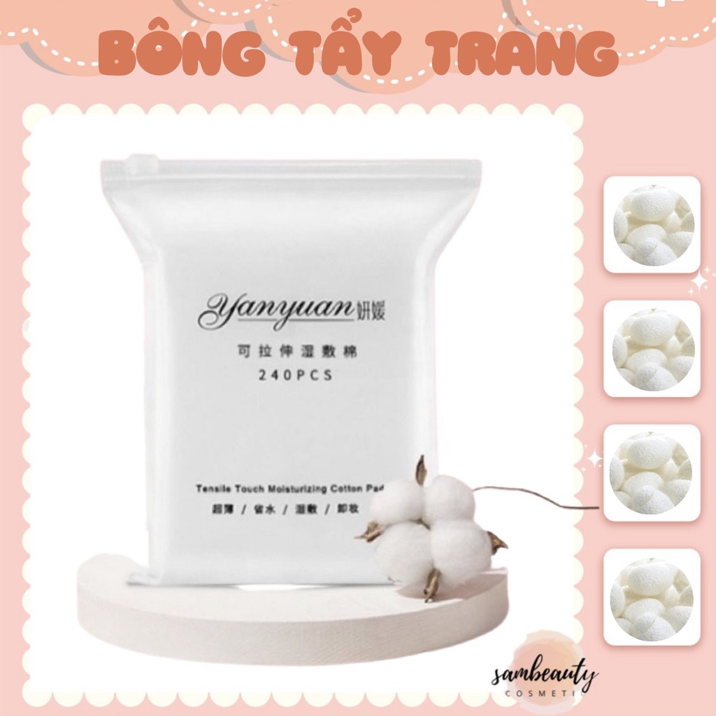 BÔNG TẨY TRANG 200M MỀM DAI DỄ DÀNG KÉO DÃN LOTION COTTON PADS AN TOÀN VỚI MỌI LÀN DA SamBeauty | BigBuy360 - bigbuy360.vn