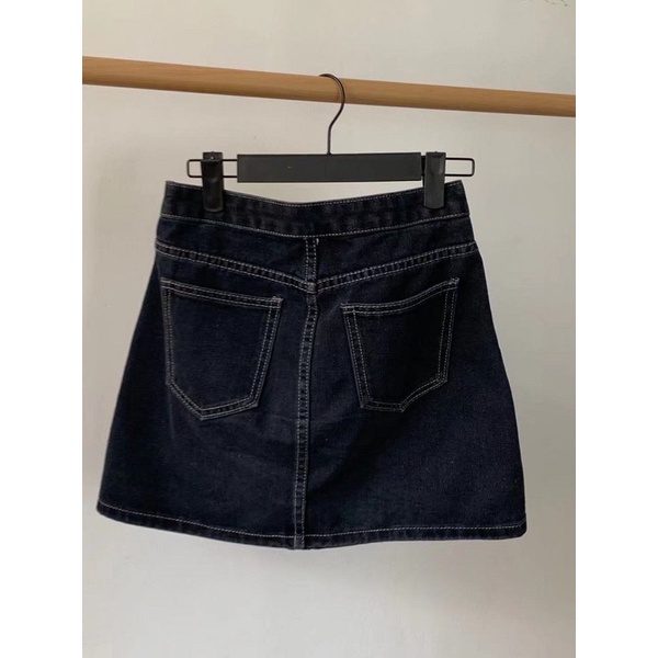 Chân váy Jean chữ A màu xanh/đen cá tính/ ONE2 SKIRT - Meadow ✨