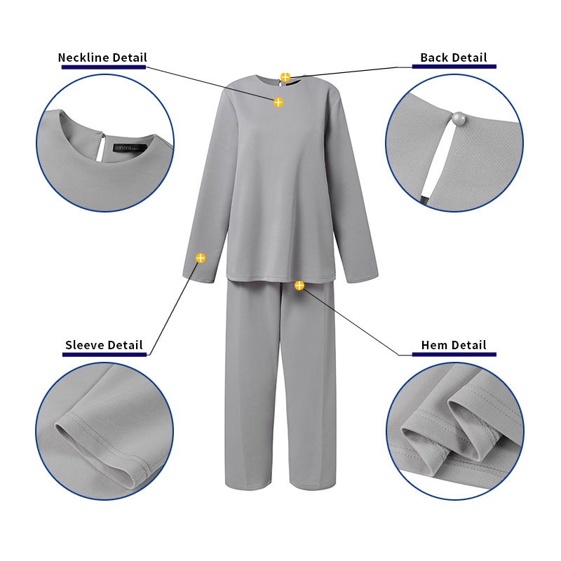 Bộ quần áo Zanzea dáng dài màu trơn lưng thun thời trang vintage cho nữ